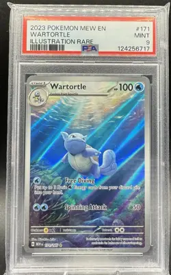🔥 2023 Pokemon MEW EN-151 - Illustration Rare #171 Wartortle - PSA 9 MINT - Image 1