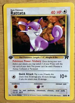 Pokemon Rattata 1st Edition 66/82 Team Rocket - Image 1