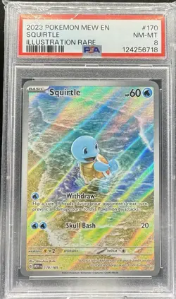 🔥 2023 Pokemon MEW EN-151 - Illustration Rare #170 Squirtle - PSA 8 NM-MT - Image 1