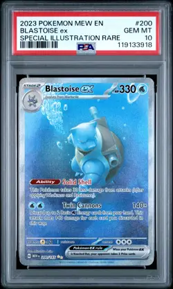2023 POKEMON MEW EN-151 SPECIAL ILLUSTRATION RARE #200 BLASTOISE EX PSA 10 - Image 1