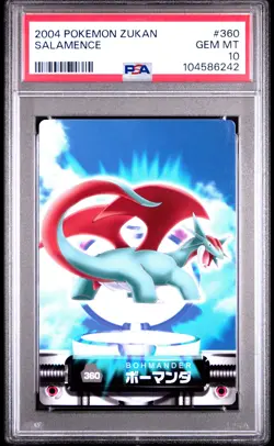 2004 CARDDASS POKEMON ADVANCED GENERATION ZUKAN CARD #360 SALAMENCE PSA 10 - Image 1