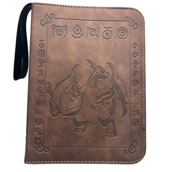 Pokemon Trading Card Binder Charizard PU Leather- 4 Pocket 400 Card Capacity - Image 1