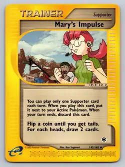 Pokemon TCG Trainer Mary’s Impulse Regular E-Series Expedition 2002 142/165 LP - Image 1