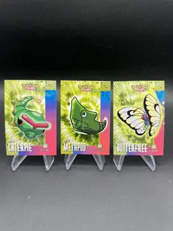 Caterpie Metapod Butterfree Pokemon 2024 Database Attacks Cracked Ice Holo - Image 1