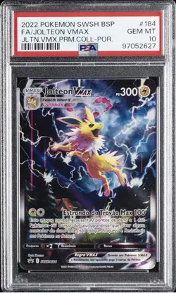 2022 Pokemon Sword & Shield BSP FA/Jolteon Vmax #184 Portuguese PSA 10 - Image 1