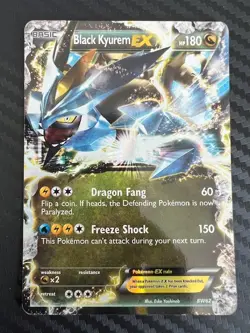 Pokemon TCG Black Kyurem-EX BW Black Star Promos BW62 Holo Promo HP - Image 1