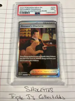 2023 Pokemon Giovanni's Charisma SIR 204/165 PSA 9 - Image 1