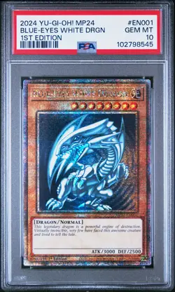 2024 YU-GI-OH! MP24-25TH ANV TIN: DUELING MIRRORS BLUE-EYES WHITE DRAGON PSA 10 - Image 1