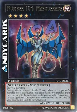 NUMBER 104: MASQUERADE (Numero 104: Masquerade) Rara • JOTL EN055 • 1Ed • Yugioh - Image 1