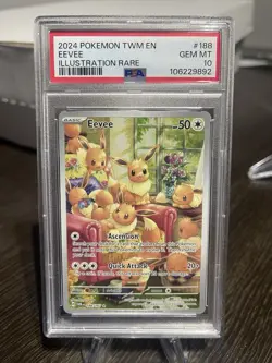 Pokemon Eevee Illustration Rare Card Twilight Masquerade 188/167 PSA 10 - Image 1
