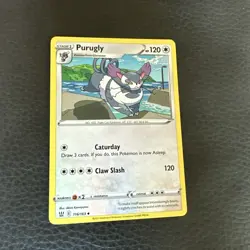 Purugly #116/163 Battle Styles Pokemon Reverse Holo Uncommon Card - Image 1