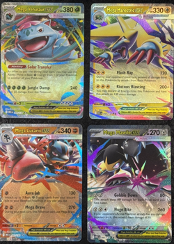 POKEMON MEGA CARDS VENUSAUR-MANECTRIC-LUCARIO-MAWILE (SET OF 4) - Image 1