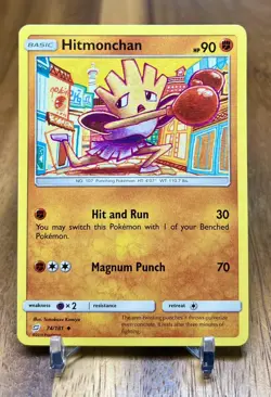 Hitmonchan 74/181 Team Up Non Holo Uncommon Pokemon Card NM - Image 1