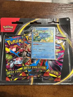 NEW SEALED Pokemon TCG: Mega Evolution 3 Booster Packs & Golduck Promo Card - Image 1