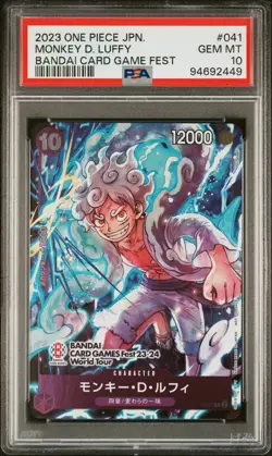 PSA 10 One Piece Monkey D. Luffy P-041 Bandai Card Games Fest Japanese - Image 1