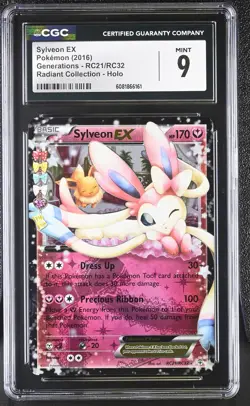 CGC 9 MINT Sylveon EX Generations RC21/RC32 Radiant Collection Holo Pokemon Card - Image 1