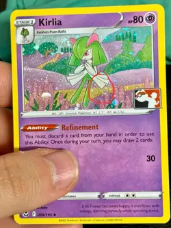 1 Swirl 🌀 Kirlia 068/195 (Cosmos Holo) Play! Prize Pack English Pokemon Card NM - Image 1