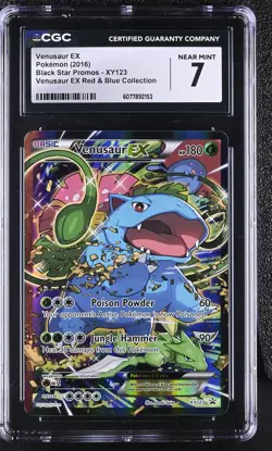 CGC 7 Venusaur EX 2016 Black Star Promos XY123 Pokemon Card - Image 1