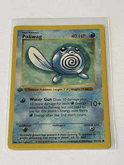 Pokemon Cards: Base Set 1st Edition Common: Poliwag 59/102 Vintage Rare NM - Image 3