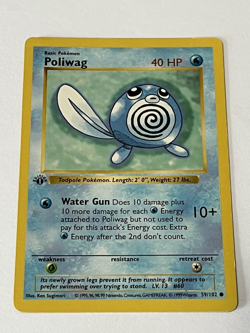 Pokemon Cards: Base Set 1st Edition Common: Poliwag 59/102 Vintage Rare NM - Image 5