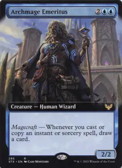 Archmage Emeritus (Extended Art) Strixhaven Regular Rare #295 NM MTG - Image 1
