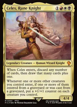 x1 Celes, Rune Knight - Foil M MTG Commander: Final Fantasy M/NM, English - Image 1