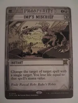Imp's Mischief Showcase NM Outlaw of Thunder Junction PP MTG Magic the Gathering - Image 1