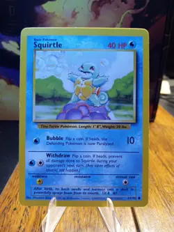 1996 Pokemon Base Set Unlimited Squirtle #63 Extremely LP - Image 1