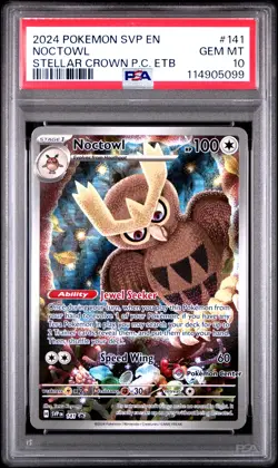 2024 POKEMON SVP EN-SV BLACK STAR PROMO #141 NOCTOWL PSA 10 - Image 1
