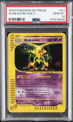 2003 POKEMON SKYRIDGE #H1 ALAKAZAM-HOLO PSA 10 - Image 1