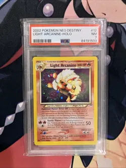 Pokemon Light Arcanine Neo Destiny Unlimited Holo Rare #12 PSA 7 - Image 1