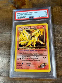 POKEMON 2000 Gym Challenge BLAINE'S NINETALES 1st Edition #21 PSA 7 RARE - Image 1