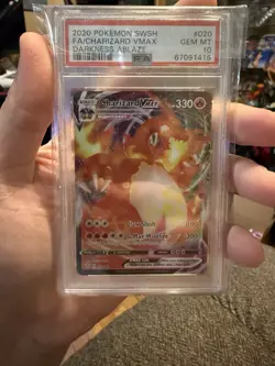 2020 POKEMON SWORD & SHIELD DARKNESS ABLAZE #020 FULL ART/CHARIZARD VMAX PSA 10 - Image 1
