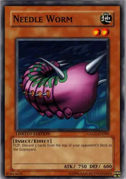 Yugioh Gold Series 2008 #GLD1-EN006 Needle Worm Near Mint or Better - Image 1