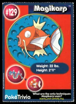 1998 Pokemon Mewtwo Strikes Back #129 Magikarp Movie Scene PokeTrivia Card VG-EX - Image 1
