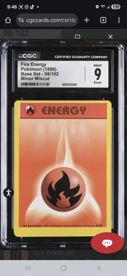 Pokemon TCG 1999 Base Set Charmander + Fire Energy Miscut Error Cards CGC Graded - Image 3
