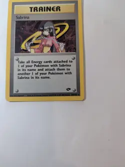 Pokemon Card Sabrina 20/132 Gym Challenge Unlimited Holo Rare LP Condition - Image 3