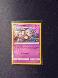 Nidoqueen - SM160 - Pre-Release Promo Sun & Moon Team Up Stamped NM Pokemon Card - Image 1