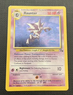 Pokemon Card ERROR Haunter #6/62 Fossil Holo Rare Blue Ink Stain MISPRINT RARE - Image 1