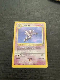 Pokemon Card ERROR Haunter #6/62 Fossil Holo Rare Blue Ink Stain MISPRINT RARE - Image 2
