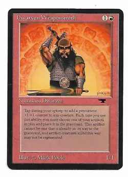Magic the Gathering ~ MTG ~ 1x Dwarven Weaponsmith ~ LP ~ Antiquities - Image 1