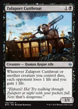 MTG Zulaport Cutthroat, Battle For Zendikar, Heavily Played, English - Image 1