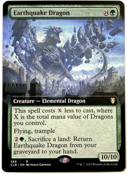 MTG Earthquake Dragon *EXTENDED ART* Commander Legends Baldur's Gate 588 NM - Image 1