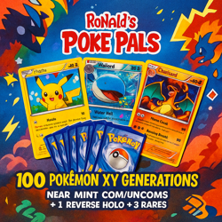 100 Pokemon XY Generations - Near Mint Com/Uncoms + 1 Reverse Holo + 3 Rares - Image 1