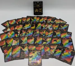 Black Pokemon VSTAR VMAX GX 55 Cards Pikachu Charizard Mewtwo Lugia Gengar - Image 1