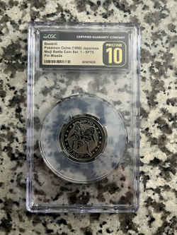 CGC Pristine 10 Pokemon Beedrill meiji battle coin POP 7! - Image 1