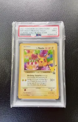 2021 Pokemon Celebrations Birthday Pikachu-Holo #24 Classic Black Star Mint 9 - Image 1
