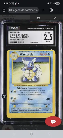 Pokemon TCG 1999 Blastoise Evolution Line Miscut Error Lot CGC Graded RARE! - Image 4