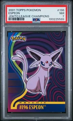 2001 TOPPS POKEMON JOHTO LEAGUE CHAMPIONS #196 ESPEON PSA 7 - Image 1