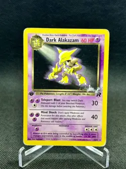 Pokemon TCG Dark Alakazam 18/82 Non Holo 1st Edition Team Rocket HP Free Ship - Image 1